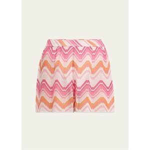 Missoni Chevron Crochet Coverup Shorts Microshaded‎ Pink Tones 46